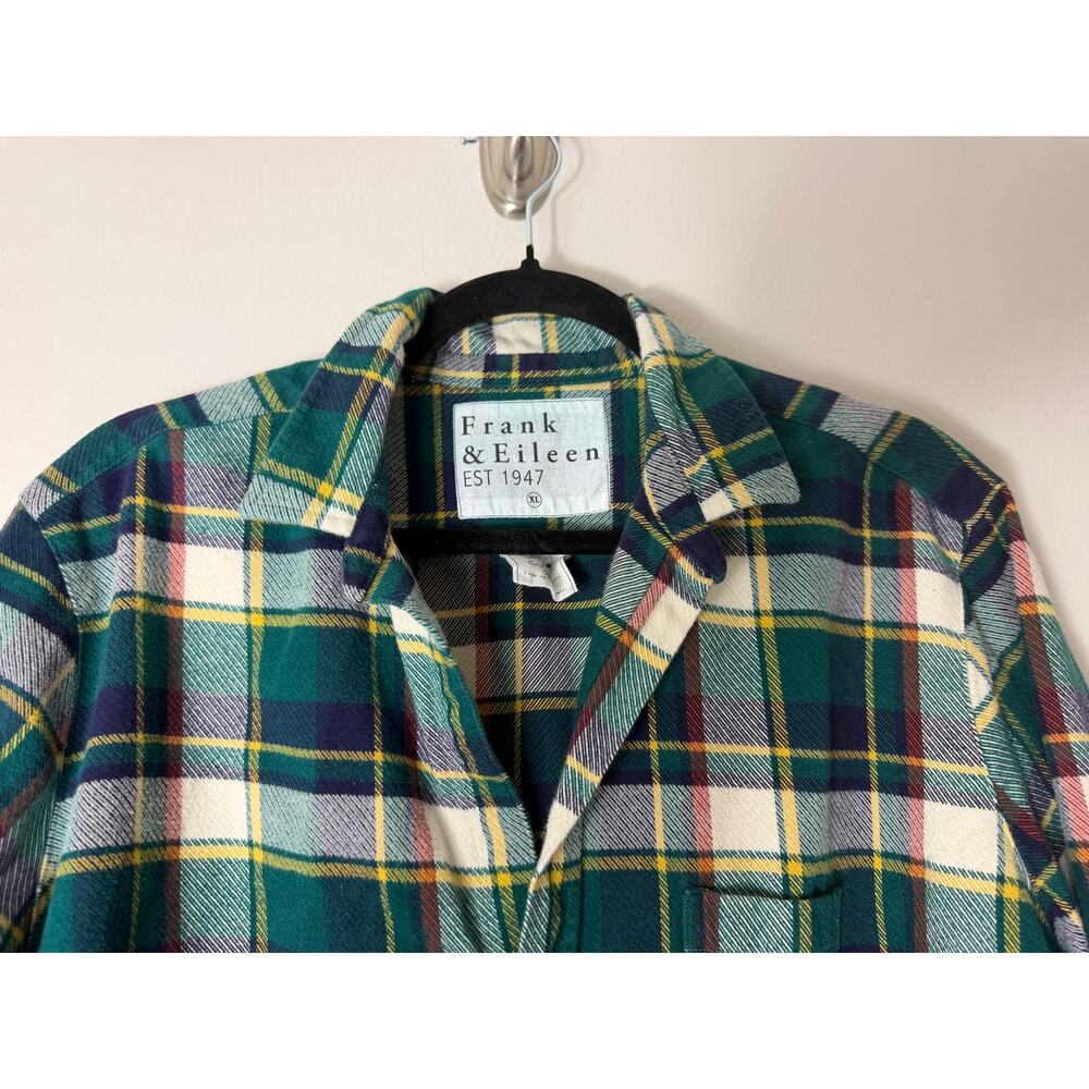 FRANK & EILEEN Shirt XL Eileen Relaxed Button Up Green Red Tartan Plaid Flannel - Picture 5 of 13
